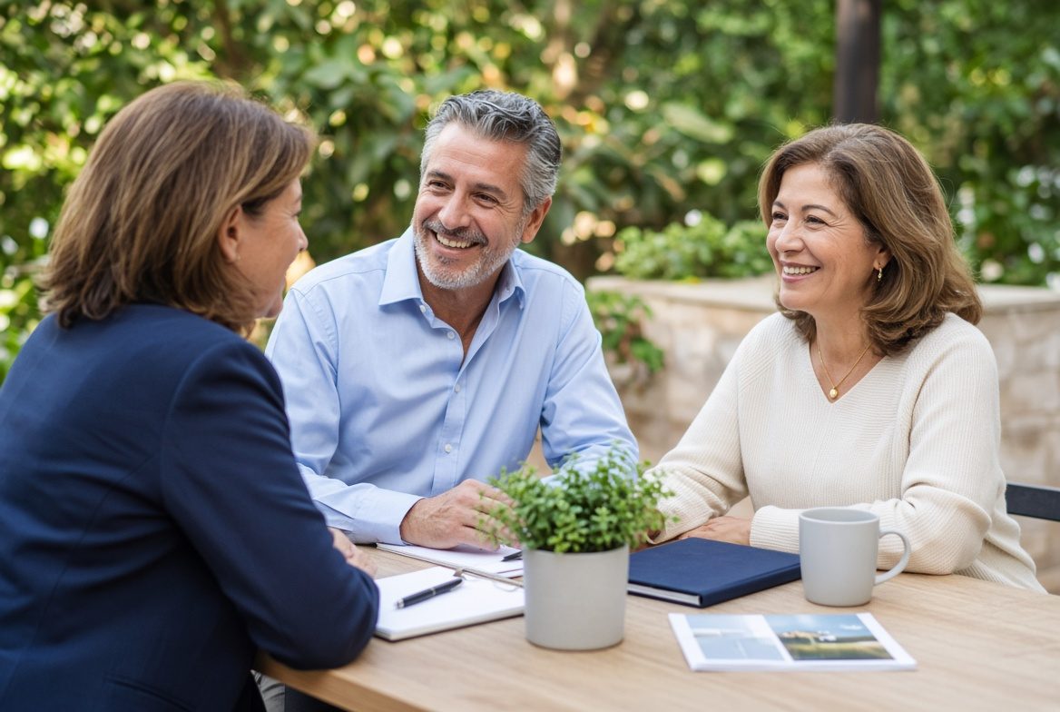 Clients meeting outdoors